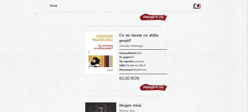 The publishing house's bookshop, with its own catalog and checkout